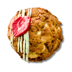 Strawberry and white chocolate cookie with fruity sweetness