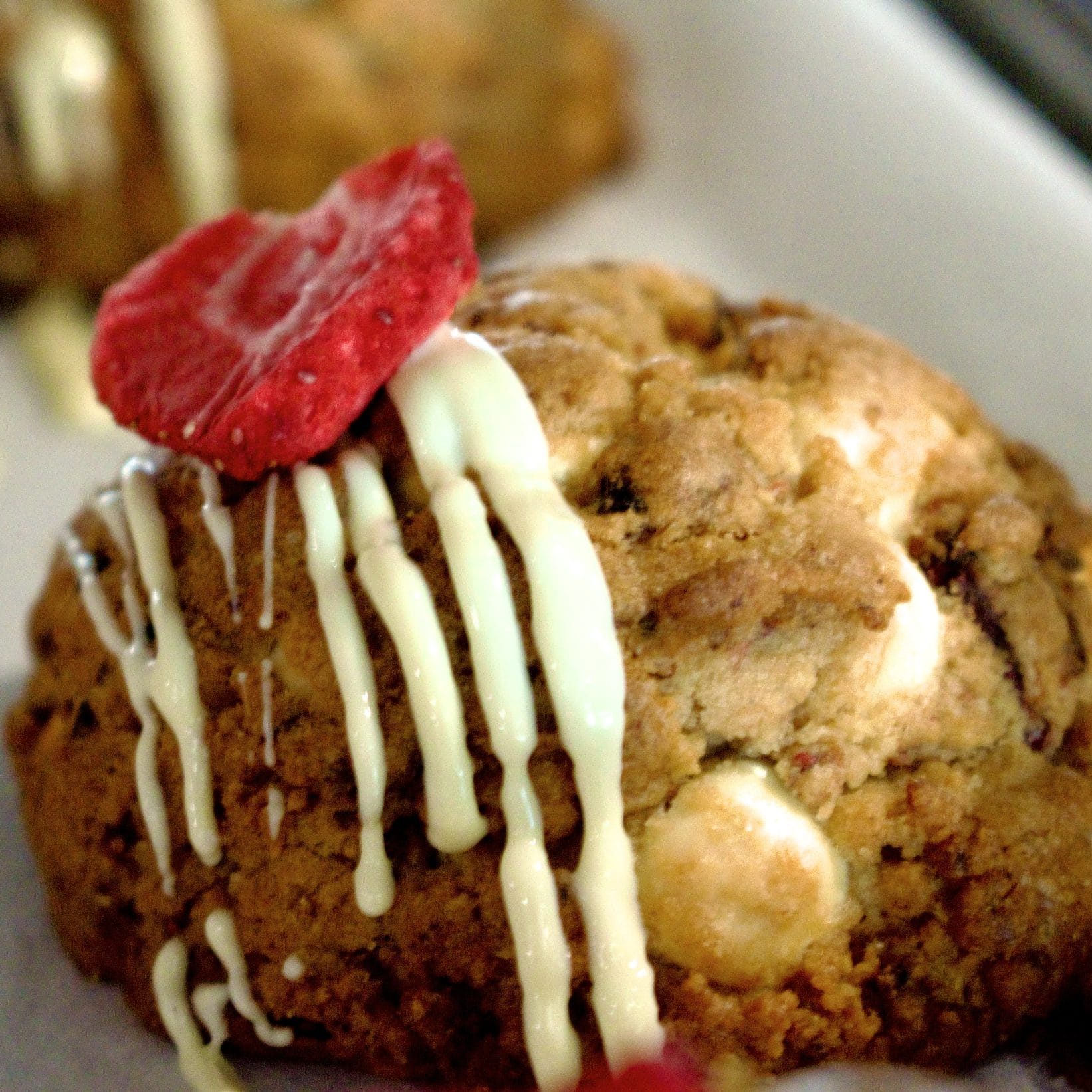 Chilled cookie dough portions used to make thick gooey cookies