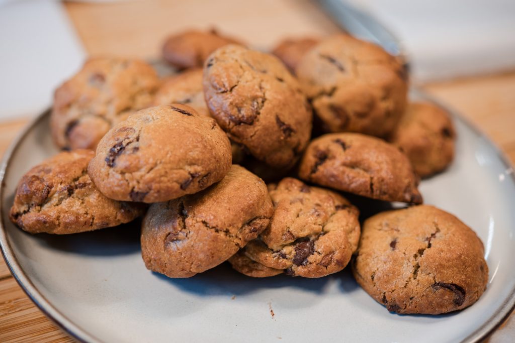 Corporate team tasting handmade cookies during a London team building experience